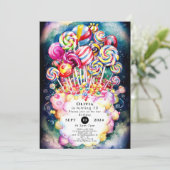 Pastel Sprinkle Candyland Verjaardag Kaart (Staand voorkant)