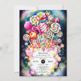 Pastel Sprinkle Candyland Verjaardag Kaart