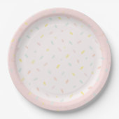 Pastel Sprinkle Confetti Pink Ice Cream Birthday  Papieren Bordje (Voorkant)