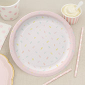Pastel Sprinkle Confetti Pink Ice Cream Birthday  Papieren Bordje