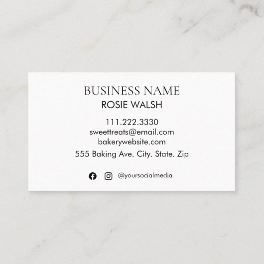 Pastel Sprinkle Dounut Sweet Treat Sjabloon Visitekaartje (Achterkant)