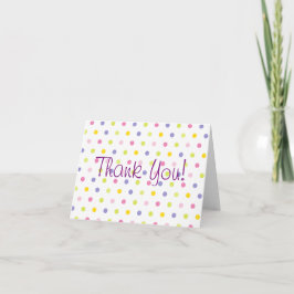 Pastel Sprinkle Polka Dot Baby shower Dank u wel Bedankkaart