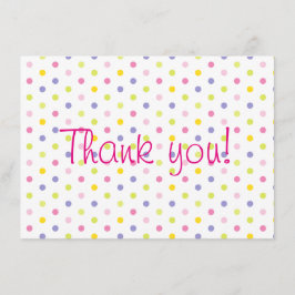 Pastel Sprinkle Polka Dot Baby shower Dank u wel Bedankkaart