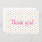 Pastel Sprinkle Polka Dot Baby shower Dank u wel Bedankkaart (Voorkant / Achterkant)