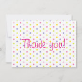 Pastel Sprinkle Polka Dot Baby shower Dank u wel Bedankkaart (Voorkant)