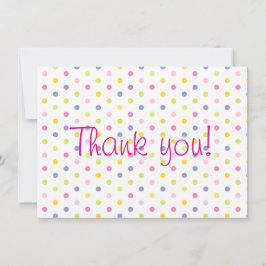 Pastel Sprinkle Polka Dot Baby shower Dank u wel Bedankkaart