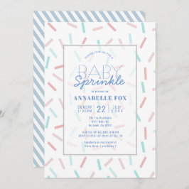 Pastel Sprinkles Blauw Baby Sprinkle Shower Invita Kaart