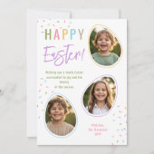 Pastel Sprinkles Easter Egg Photo Collage Easter Kaart (Voorkant)