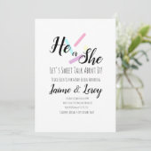 Pastel Sprinkles Gender onthullen Hij of zij Kaart (Staand voorkant)