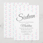 Pastel Sprinkles Ice Cream Party Sweet 16 Quince Kaart (Voorkant / Achterkant)