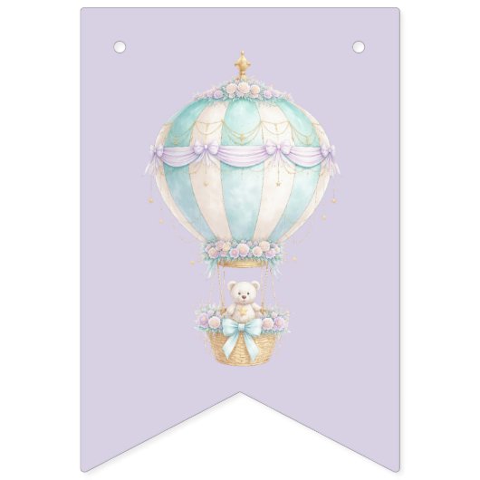Pastel Sprookje Eerste Verjaardag Wimpel Banner (Twaalfde vlag)