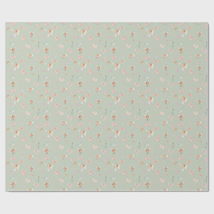 Pastel Sprookjesachtig Motief Cute Vlinder Babykam Cadeaupapier