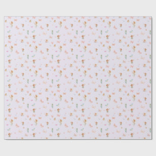 Pastel Sprookjesachtig Motief Cute Vlinder Babykam Cadeaupapier