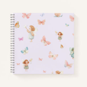 Pastel Sprookjesachtig Motief Cute Vlinder Babykam Notitieboek