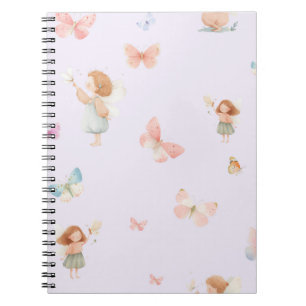 Pastel Sprookjesachtig Motief Cute Vlinder Babykam Notitieboek