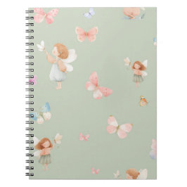 Pastel Sprookjesachtig Motief Cute Vlinder Babykam Notitieboek