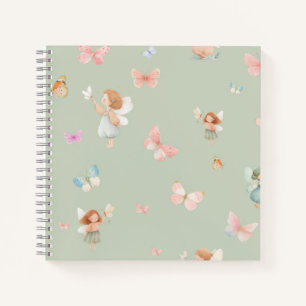 Pastel Sprookjesachtig Motief Cute Vlinder Babykam Notitieboek