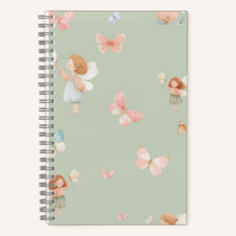 Pastel Sprookjesachtig Motief Cute Vlinder Babykam Notitieboek
