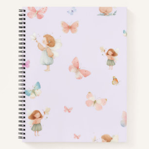 Pastel Sprookjesachtig Motief Cute Vlinder Babykam Notitieboek