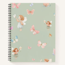 Pastel Sprookjesachtig Motief Cute Vlinder Babykam Notitieboek