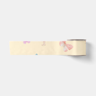 Pastel Sprookjesachtig Motief Cute Vlinder Babykam Satijnen Lint