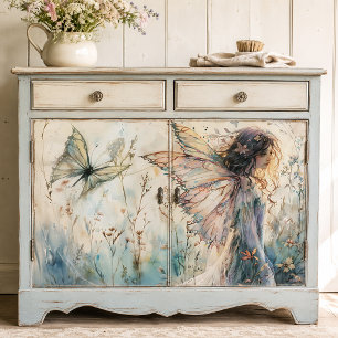 Pastel Sprookjesweide Vlinder & Bloemendecoupage Tissuepapier
