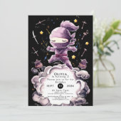 Pastel Spy Ninja Verjaardag Kaart (Staand voorkant)