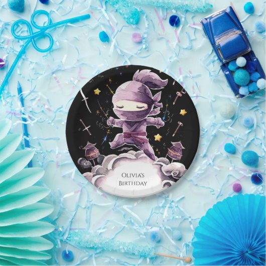 Pastel Spy Ninja Verjaardag Papieren Bordje (Feest)