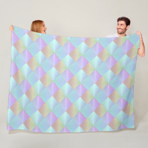 Pastel Squares Patroon Fleece Deken