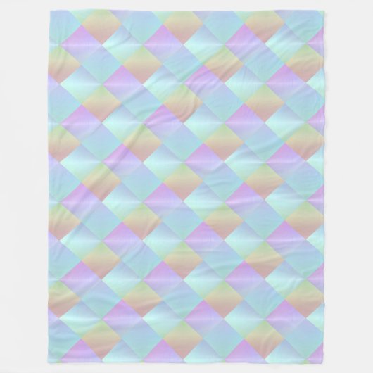 Pastel Squares Patroon Fleece Deken (Voorkant)
