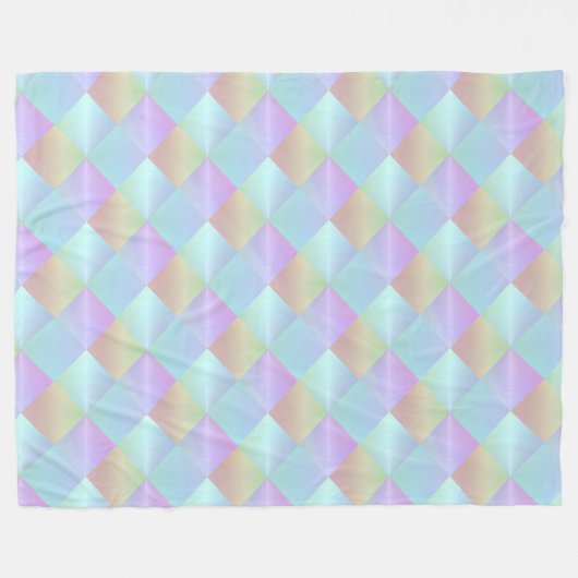 Pastel Squares Patroon Fleece Deken (Voorkant (Horizontaal))