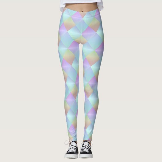 Pastel Squares Patroon Leggings (Voorkant)