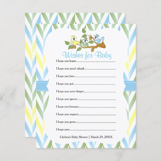 Pastel Squirrel Baby Boy Shower - Vernissen (Voorkant / Achterkant)