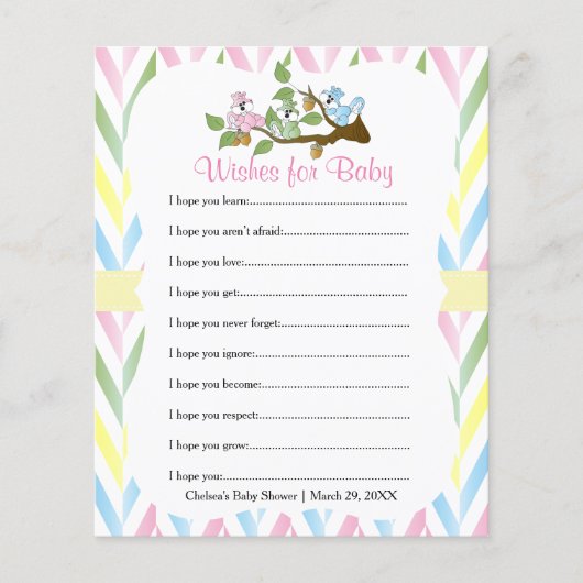 Pastel Squirrel Baby Girl Shower (Voorkant)