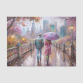 Pastel Stad Regen Wandel Decoupage Tissuepapier (Voorkant)