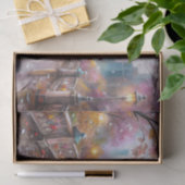 Pastel Stad Regen Wandel Decoupage Tissuepapier (Geschenk)