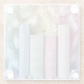 PASTEL STAPEL BOEKEN BLOEMEN VEREN GLAZEN ONDERZETTER (Achterkant)