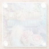 PASTEL STAPEL BOEKEN BLOEMEN VEREN GLAZEN ONDERZETTER (Achterkant)