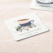 Pastel Stapelde bekertjes Floral Vrijgezellenfeest Kartonnen Onderzetters (Schuin)