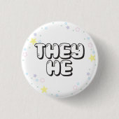 Pastel Star-Confetti Ronde Button 3,2 Cm (Voorkant)