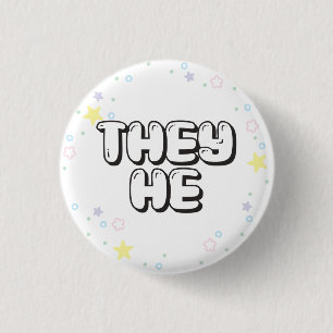 Pastel Star-Confetti Ronde Button 3,2 Cm