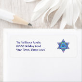 Pastel Star of David Retouradreslabels Etiket (Insitu)
