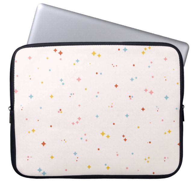 Pastel Star-patroon Laptop Sleeve (Voorkant)