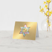Pastel Star van David Gold Hartelijk dank Kaart (Gele Bloem)