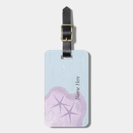 Pastel Starfish and Ocean Bagagelabel (Voorkant verticaal)