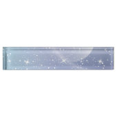 Pastel Starry Sky Blue Gradient Moon Galaxy Design Naambordje (Voorkant)