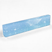Pastel Starry Sky Blue Gradient Moon Galaxy Design Naambordje