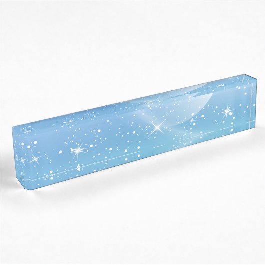 Pastel Starry Sky Blue Gradient Moon Galaxy Design Naambordje