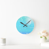 Pastel Starry Sky Blue Gradient Moon Galaxy Design Ronde Klok (Huis)
