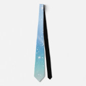 Pastel Starry Sky Blue Gradient Moon Galaxy Design Stropdas (Voorkant)